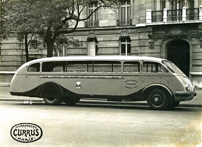 Currus y su autocar Delahaye de    1938 Citroën U55 Cityrama Currus